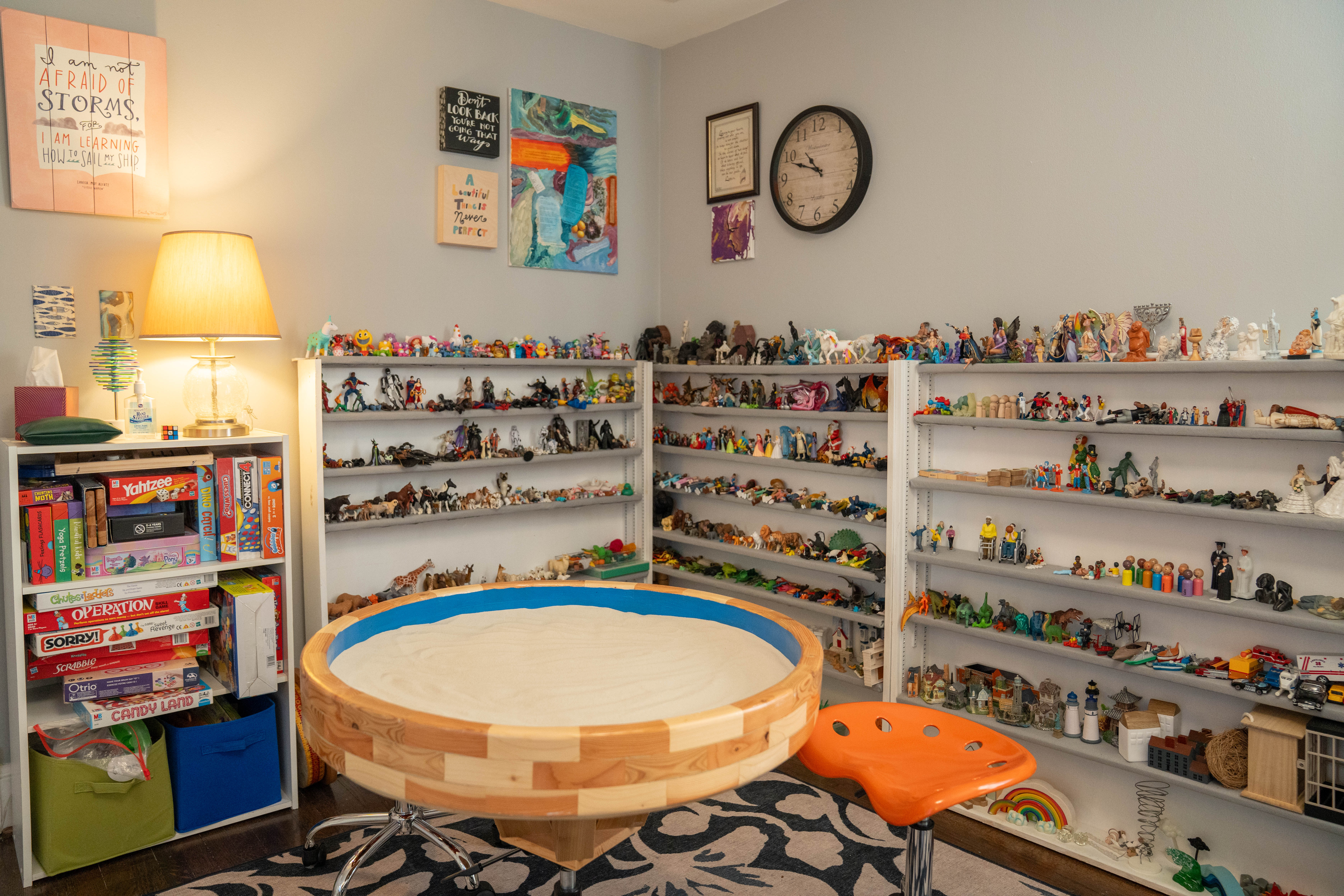 Sand tray materials used in therapy
